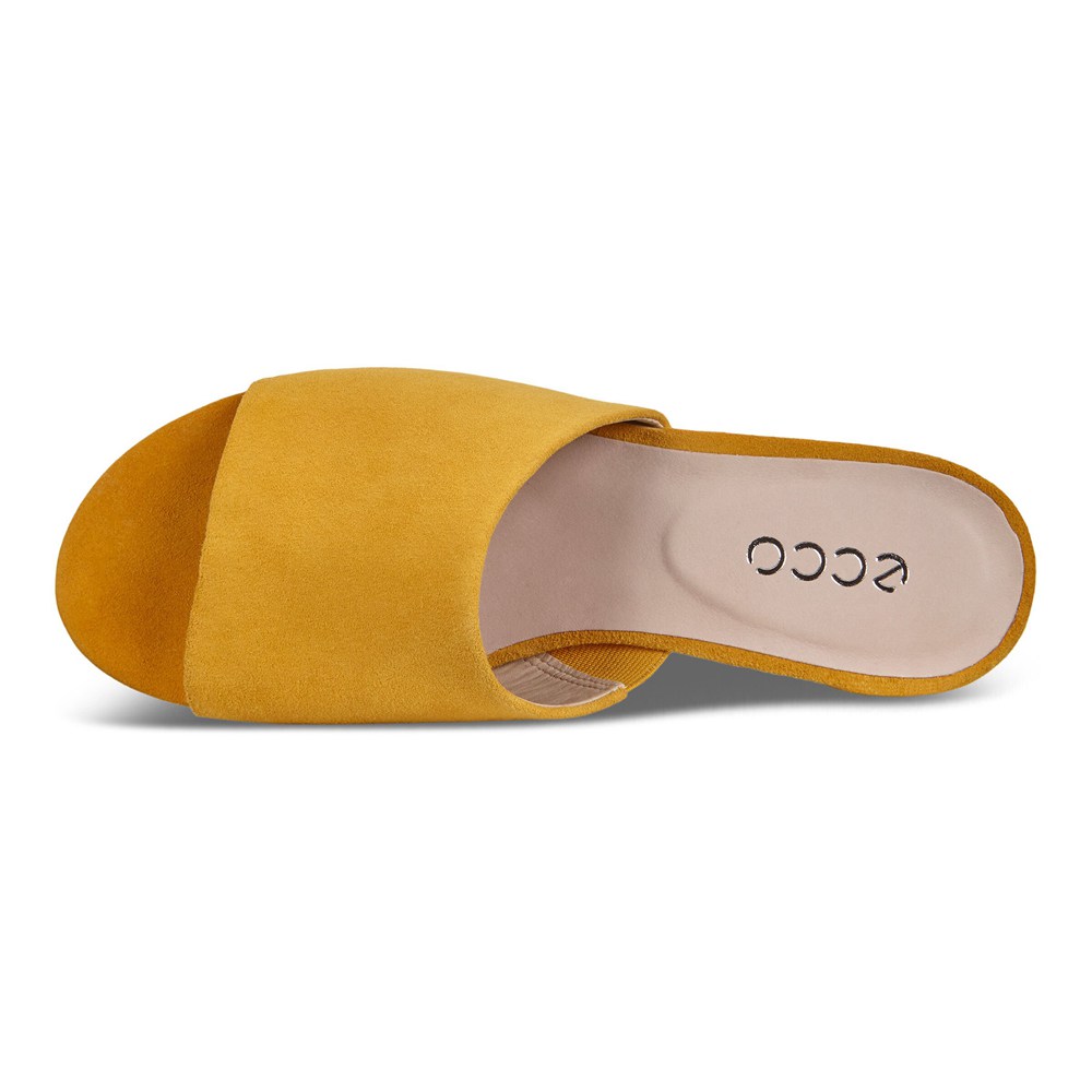 Womens Slides - ECCO Flat Sandals Ii - Yellow - 4962NZEFH